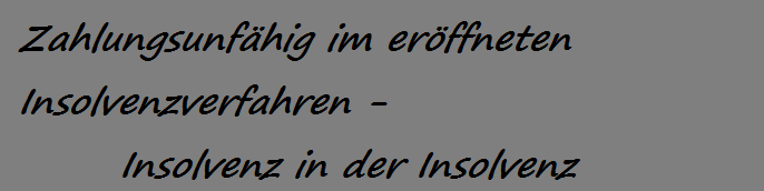 Zahlungsunfähig im eröffneten Insolvenzverfahren - Masseunzulänglichkeit.